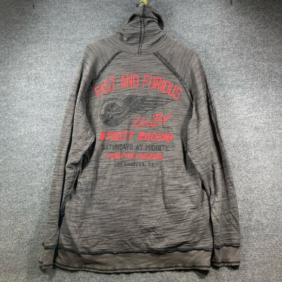 Fast And Furious Reversible Hoodie Men's 3XL Black/Gray Double Sided Racing - Picture 2 of 10